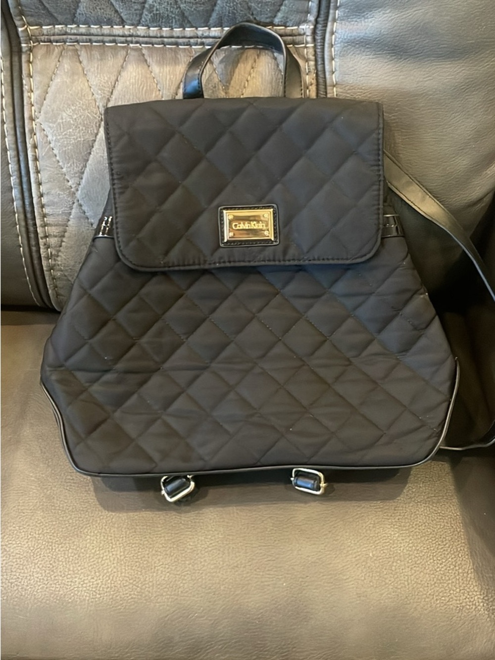 Calvin Klein Black Quilted Backpack